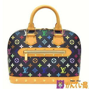 Louis Vuitton Alma Handbag Black Multicolor